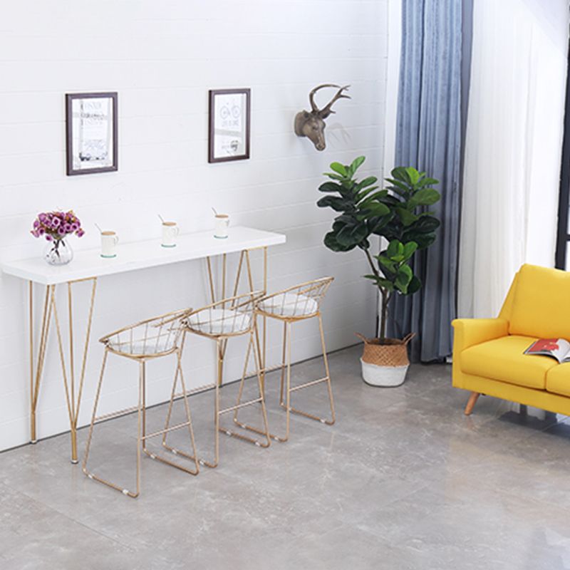 Scandinavian Style Counter Stool Upholstered Indoor Bar Stool with Footrest