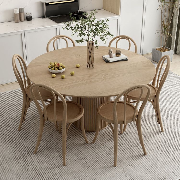 Nordic 1/2/4/7 Pieces Dining Set Round Wood Dining Table for Dining Room