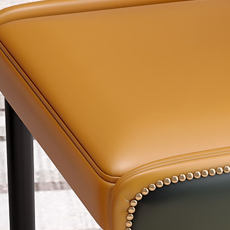 Scandinavian Style Wingback Side Chair Leather Dining Armless Chairs for Home Use