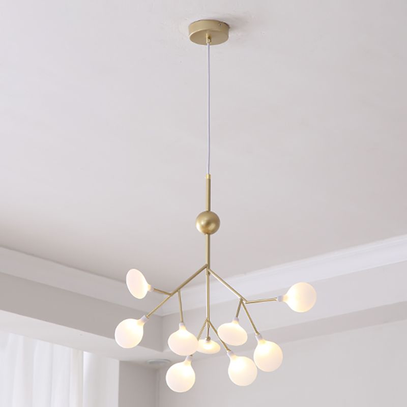 Metal Branch Shape Chandelier Nordic Style Fireflies Hanging Lamp for Restaurant