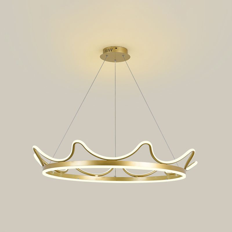 Contemporary Crown Chandelier Lights Metal 2 Light Chandelier Pendant Light