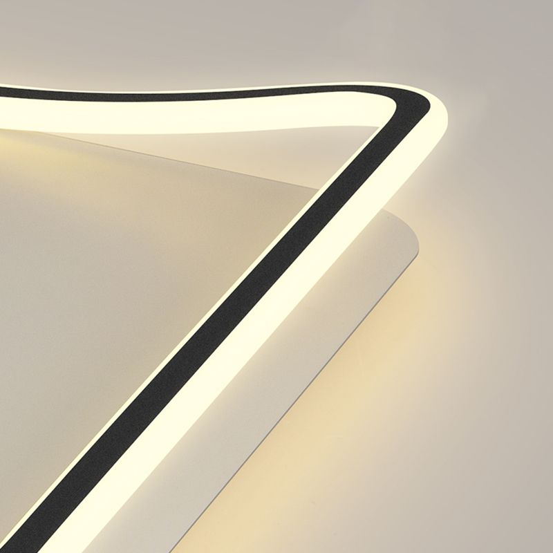 Flush géométrique moderne Mount Light Acrylic Flush Mount Ceiling Light in Black and White Finish