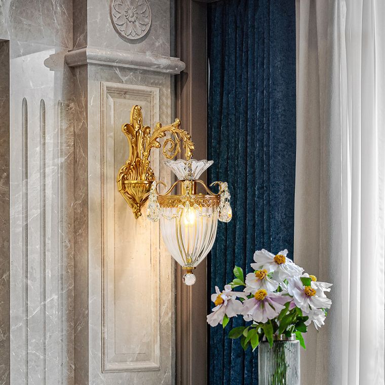 Nordic Style Copper Vanity Light Cone Shape Vanity Lamp for Shower Room