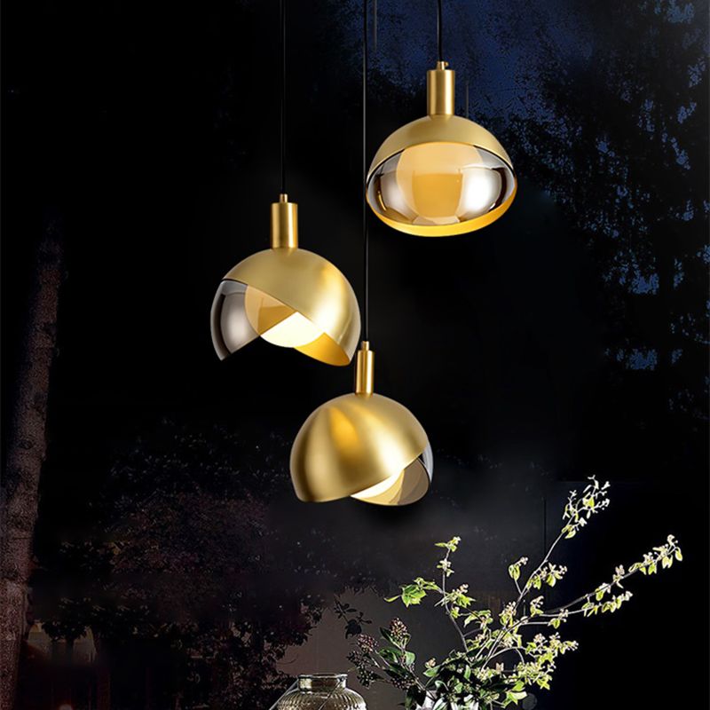 Electroplate Iron Hanging Lamp in Modern Artistic Style Glass Globe Pendant Light for Dining Room