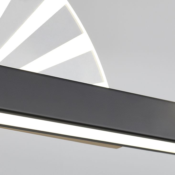 Modern Style Geometry Shape Island Lights Metal 3 Light Island Lighting in Black