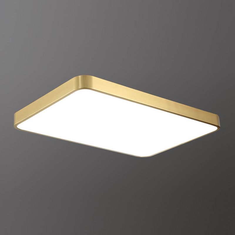 Plafonnier LED de forme ronde en cuivre moderne, 1 lumière, montage encastré pour le salon