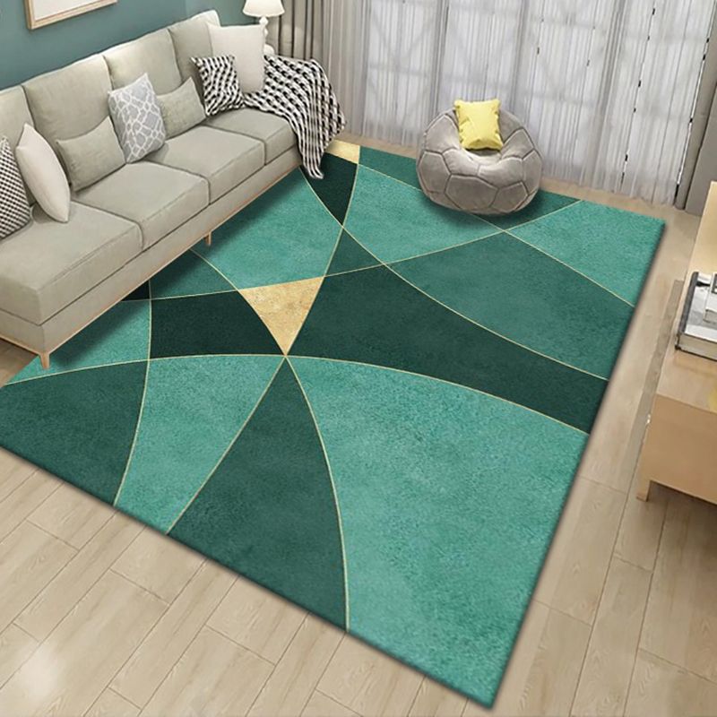 Pink Striped Rug Polyester Modern Rug Stain Resistant Rug for Living Room