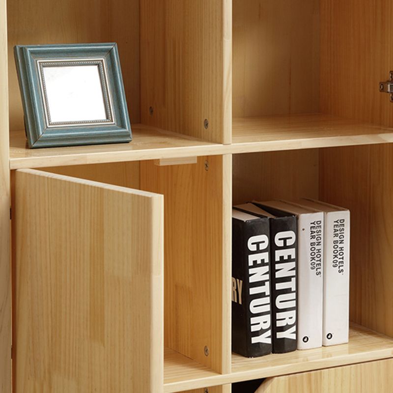 Wooden Closed Back Bookcase Standard Natural Bookshelf with Shelves
