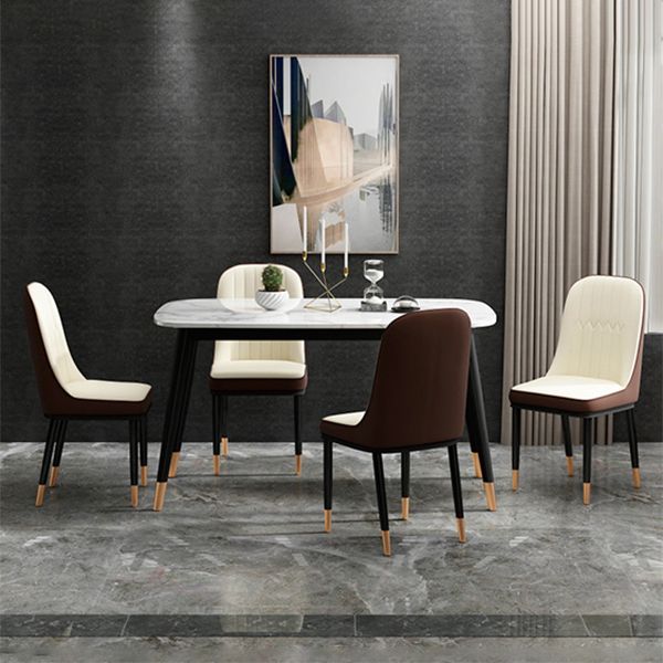 Ensemble de chaises en métal de style scandinave, chaises latérales de cuisine à dossier solide