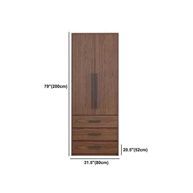 Contemporary Wardrobe with Garment Rod Engineered Wood Wardrobe Closet
