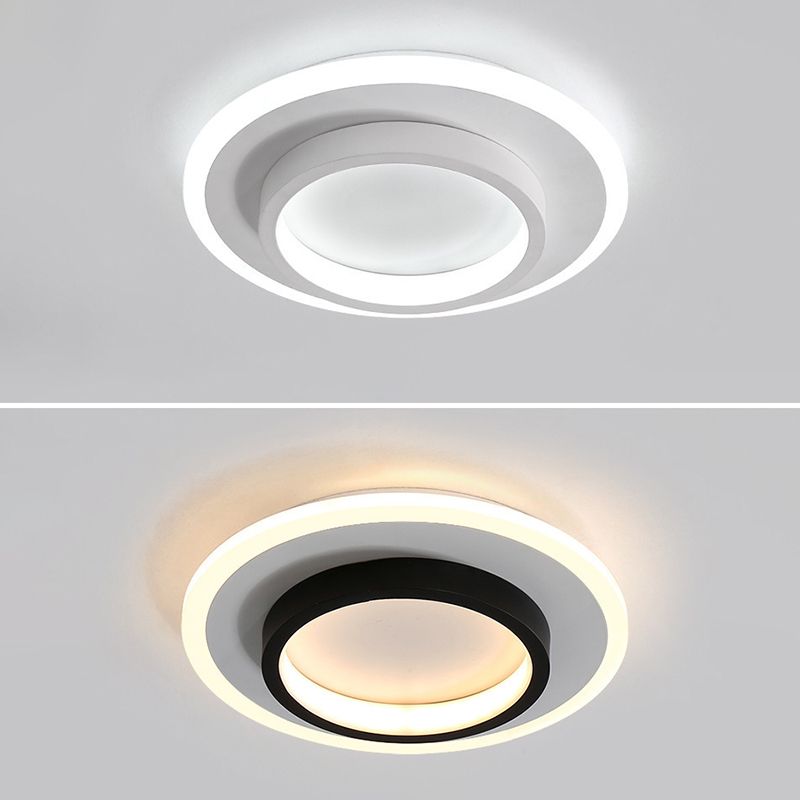 Geometrische gangpad inbouwlamp Acryl LED moderne inbouwplafondlamp in zwart-wit