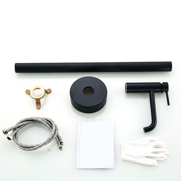 Modern Floor Mounted Metal Freestanding Tub Filler Single Handle Freestanding Faucet