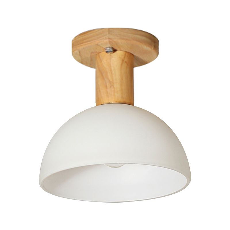 Hemisphere Shade LED Semi Ceiling Mount Light Simple Frosted Glass Ceiling Lamp for Stair Kitchen