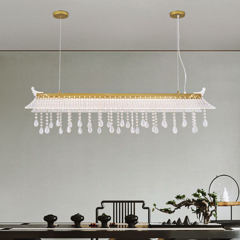 Modern Single Golden Kitchen Island Lighting LED Ceiling Light with Crystal