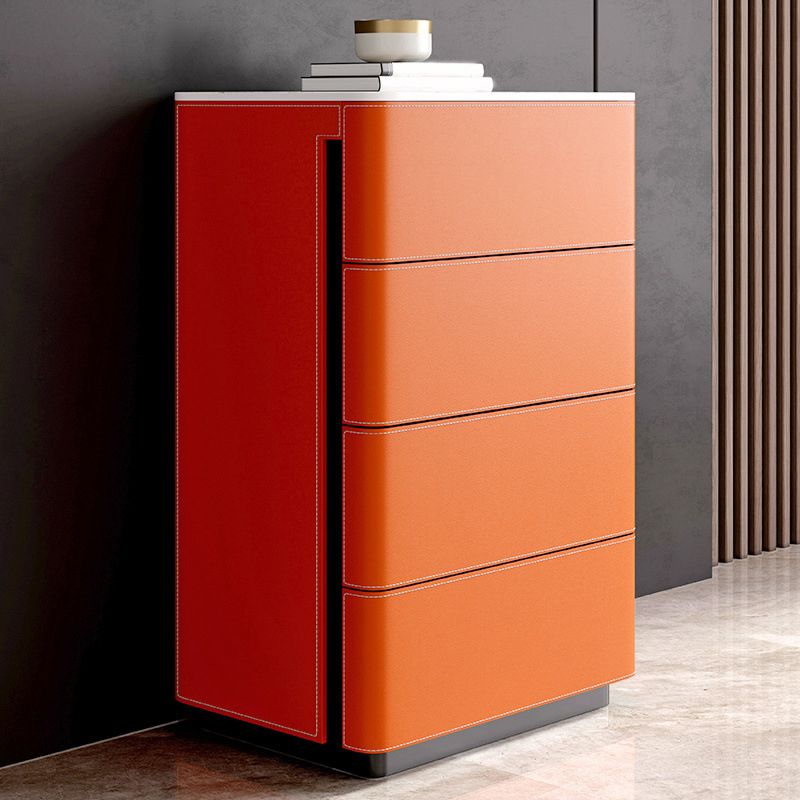 Contemporary Chest Bedroom Stone Vertical Storage Chest with Drawers