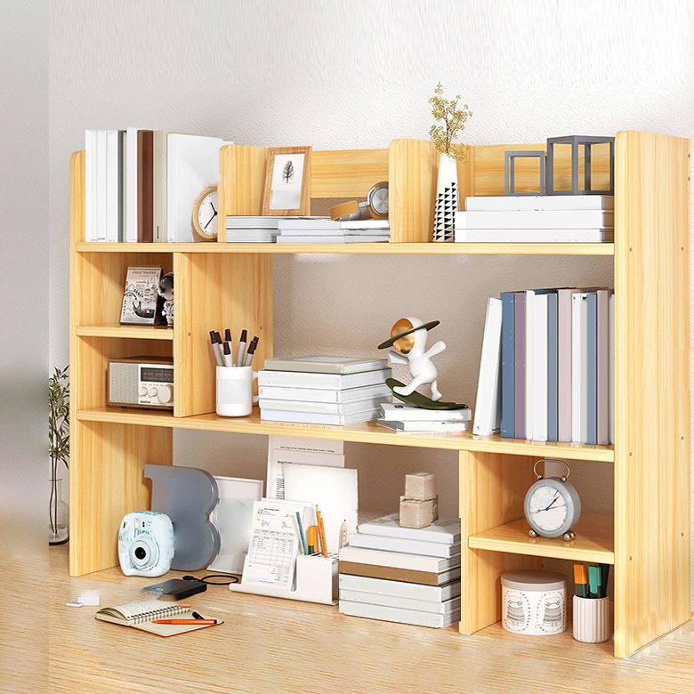 Modern Standard Wooden Bookcase Open Back Bookshelf for Living Room