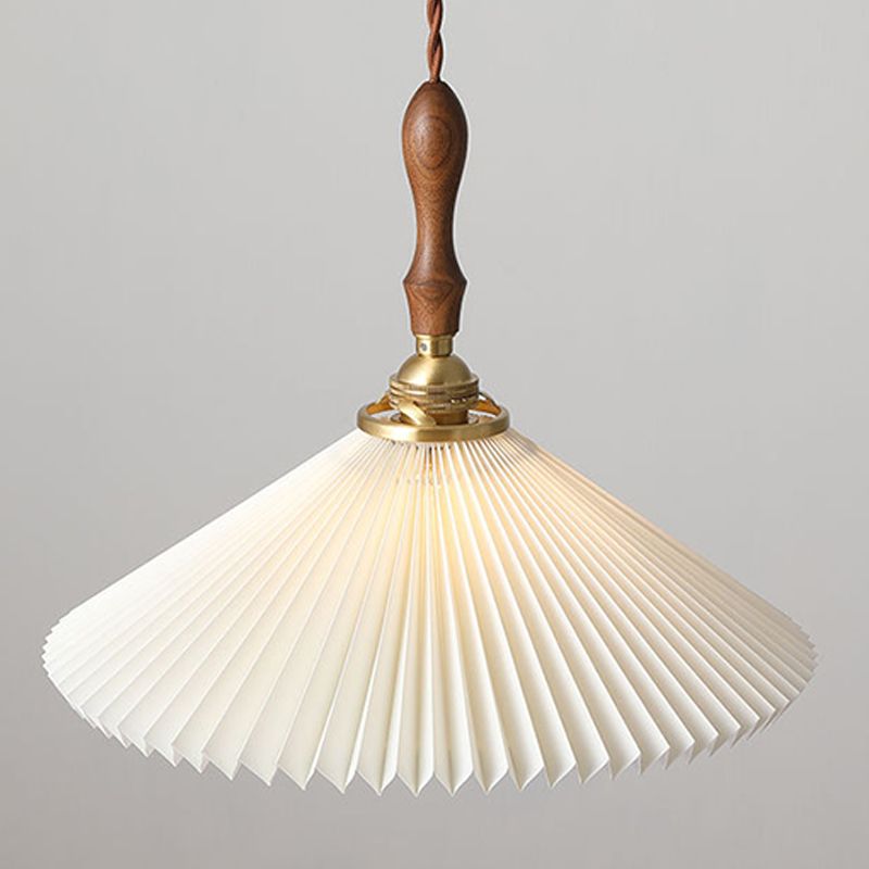 Conical Hanging Pendant Light Minimalist Wood Dining Room Hanging Light Fixture