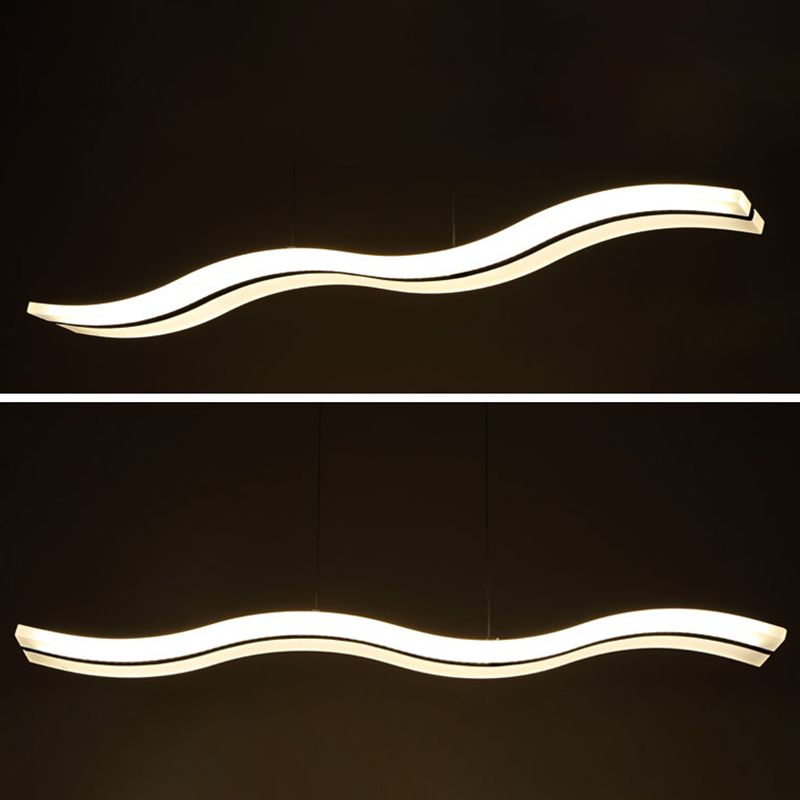Lumière de l'île LED linéaire blanche dans la simplicité moderne PENDANT FER WARGÉ