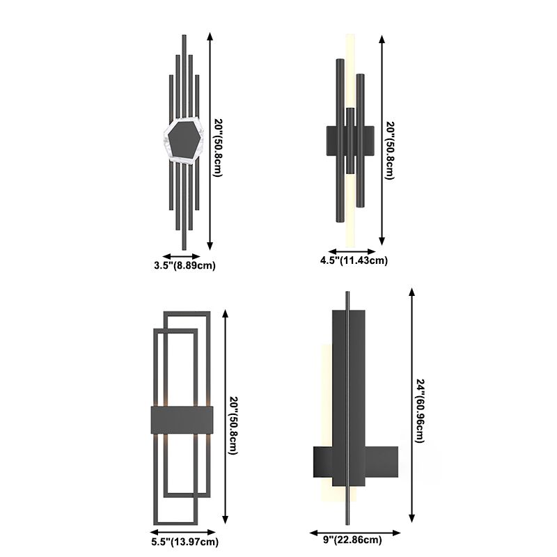 Stile moderno Apparecchi per illuminazione a parete a 1 luce lampada montata a parete in metallo geometrico