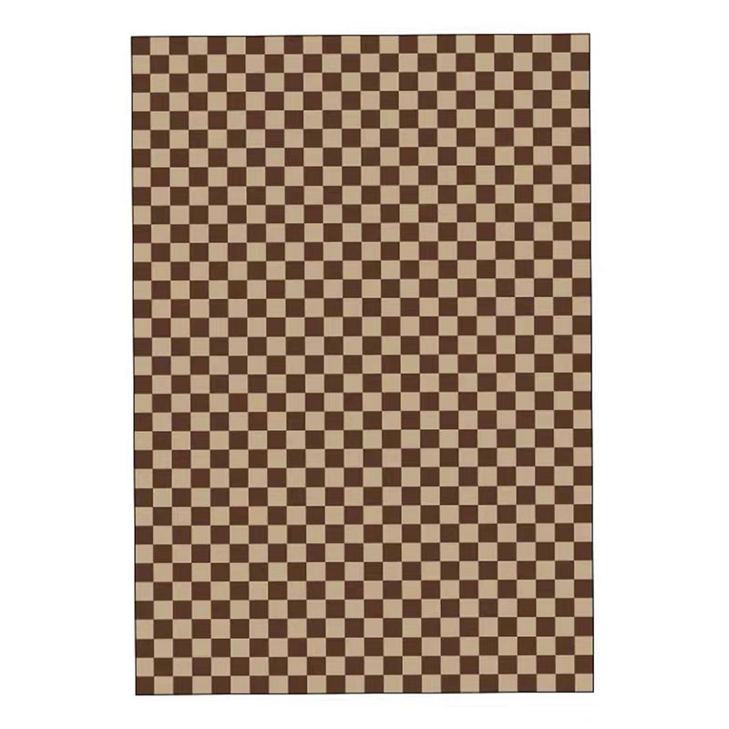 Green Modern Rug Polyester Grid Rug Stain Resistant Rug for Living Room