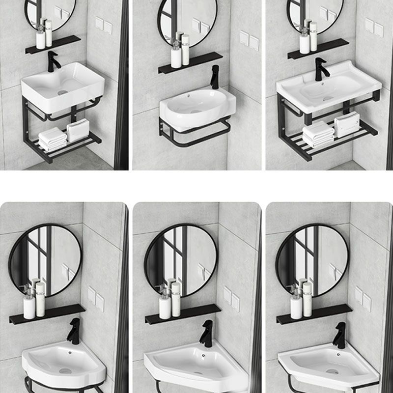 Contemporary Bathroom Sink with Pop-Up Drain Resin Specialty Wall Mount Bathroom Sink