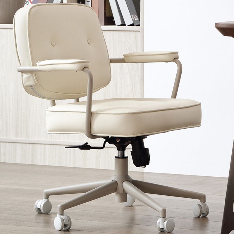 Modern Padded Arms Office Chair Leather Desk Chair with Wheels