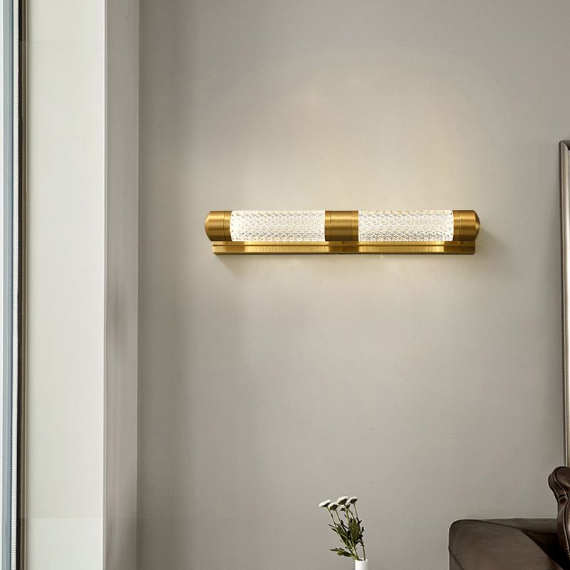 Luce murale a specchio lineare in metallo moderno lampada a parete multipla in ottone