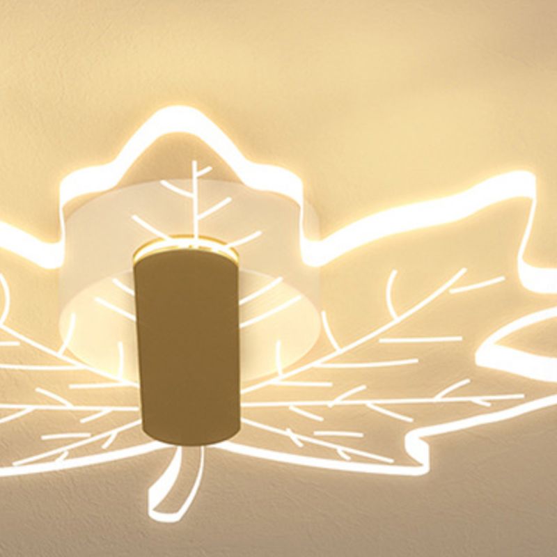 Contemporary LED Wall Lighting Acrylic Wall Mounted Fixture in Gold & Clear