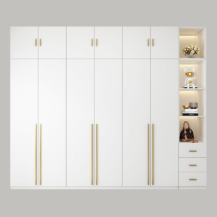 Modern Wooden Wardrobe White Colour Soft Close Drawer Wardrobe Closet for Home