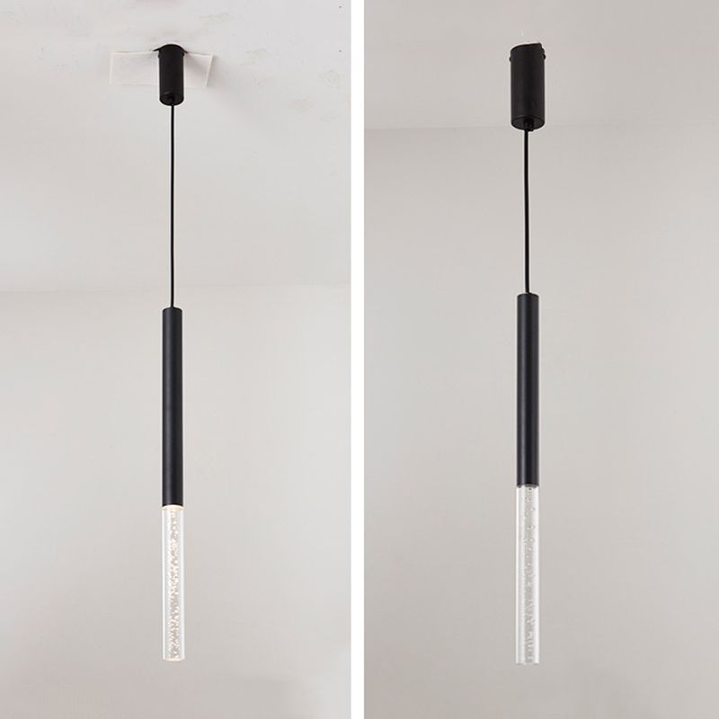 Luchtbubbel acryl stok led hanger lamp 23.6 "H Noordse minimalisme stijl cilindrisch hanglicht voor eetkamer