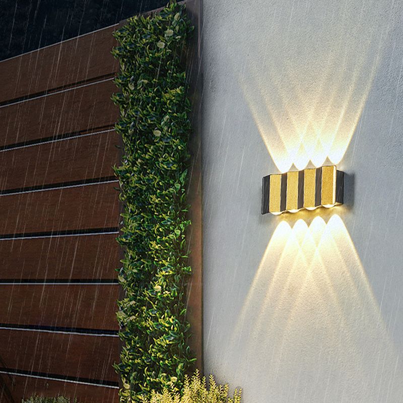 Black and Gold Wall Light Aluminum Modern LED Wall Flush Mount for Outdoors