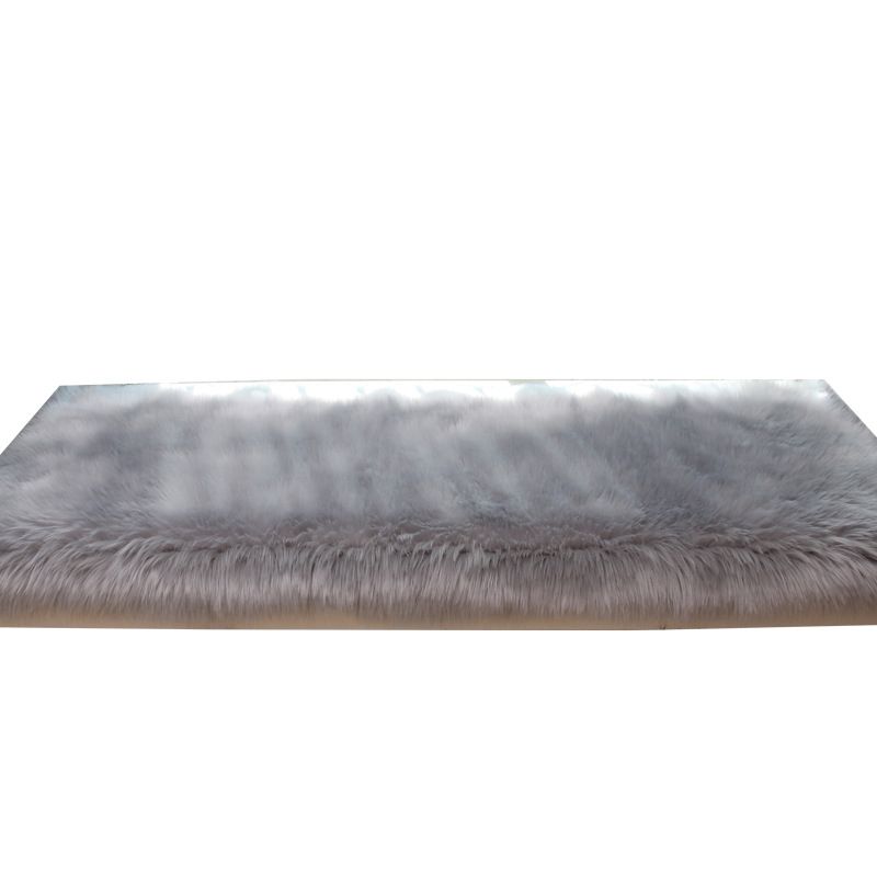 Minimalist Solid Color Rug Modern Area Rug Polyester Stain Resistant Shag Rug for Bedside