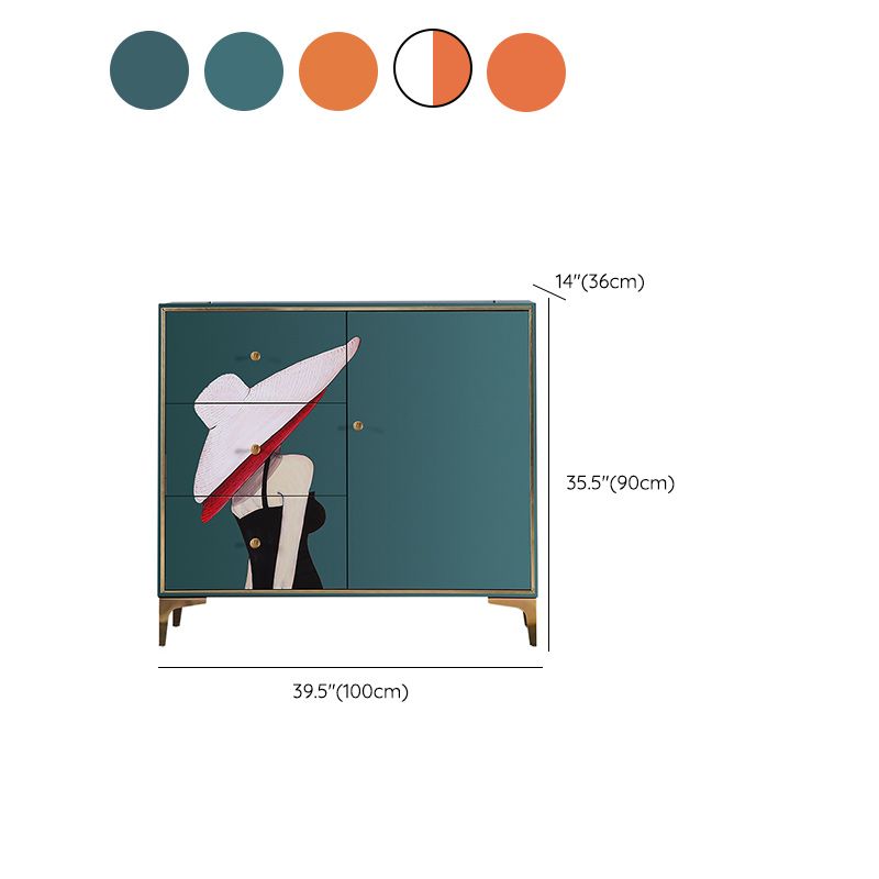 Glam Storage Chest Wooden Horizontal Lingerie Chest with Drawers