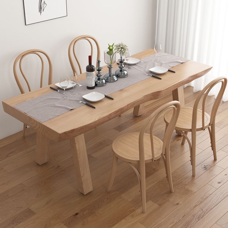 Modern 1/2/4/5/6 Pieces Rectangle Dining Set Solid Wood Dining Table with Chairs