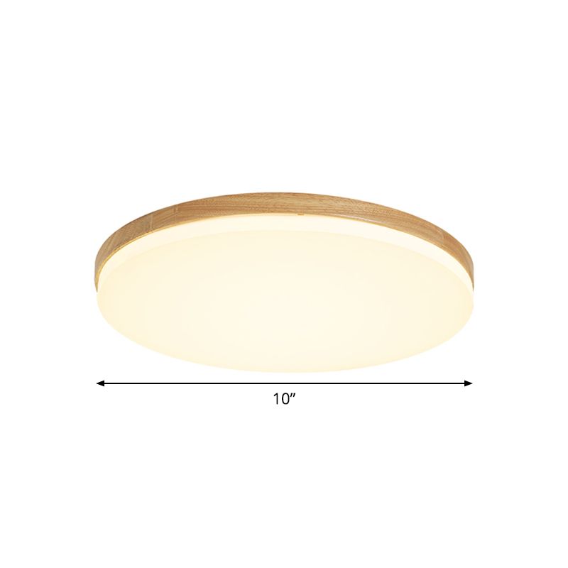 LED chambre encastrée lampe minimaliste beige plafonnier avec abat - jour en acrylique rond 10 "/ 15" / 19 "W