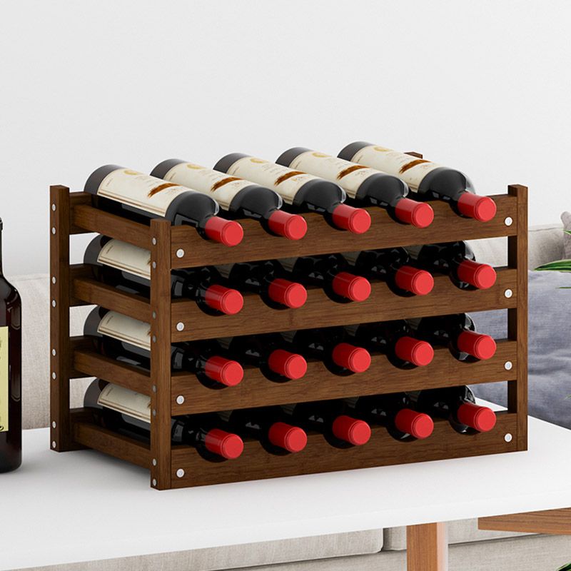 Solid Wood Wine Rack Countertop Wine Bottle Rack for Living Room