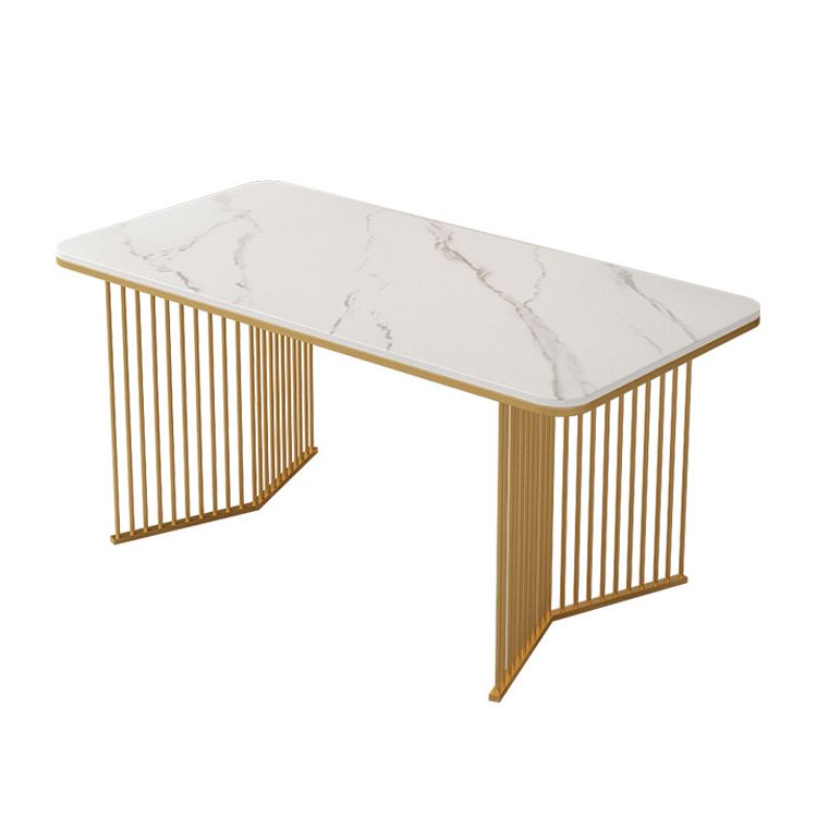 Glam Stone – Table de salle à manger à Double piédestal, rectangulaire, finition mate, pour cuisine