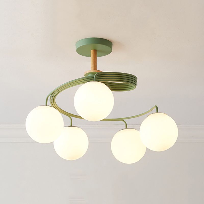 Simple Macron Chandelier Glass Multi Head Pendant Lighting Fixtures for Bedroom