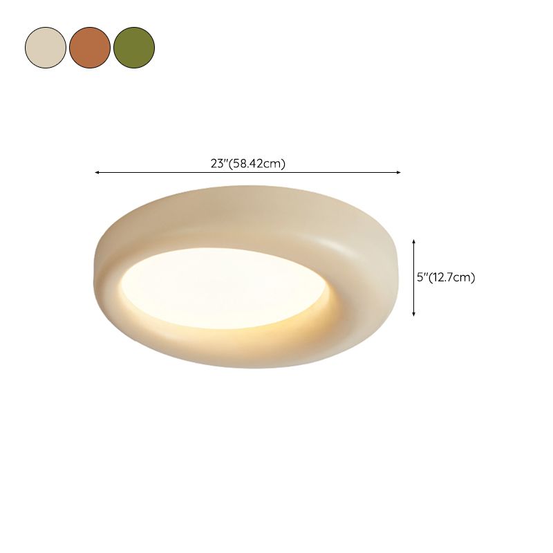 Round LED Ceiling Flush in White / Green / Red Modern Flush Ceiling