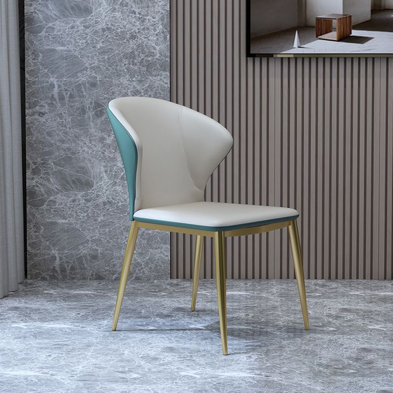 Nordic Style Dining Chairs Armless Dining Chairs with Metal Legs for Kitchen