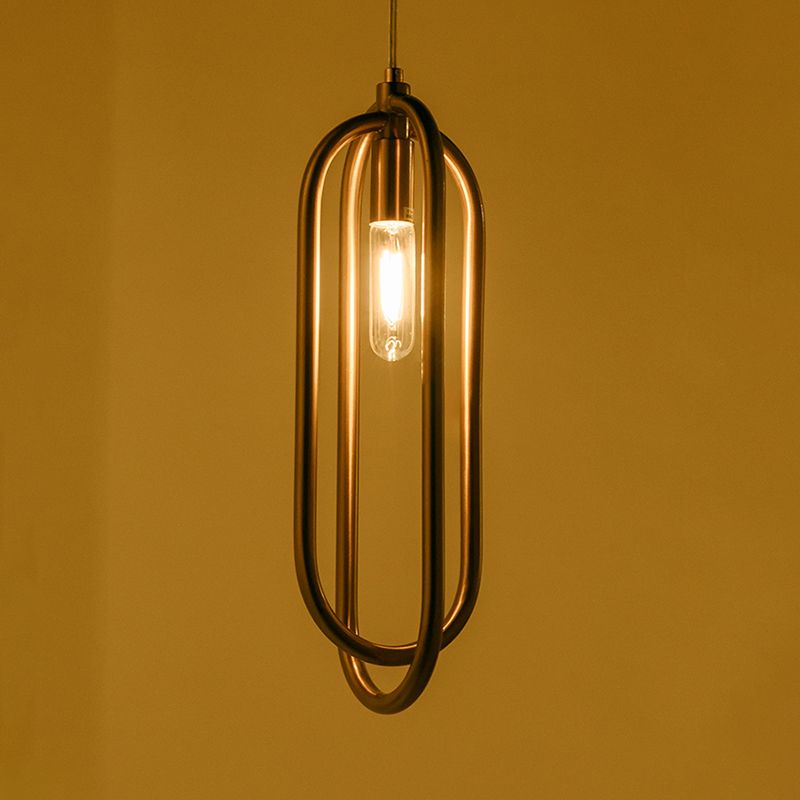 Messing Oval Ring Down Lighting Anhänger modern