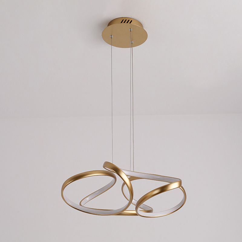 Twisted Chandelier Light Fixture Minimalist Style Metal LED Chandelier Pendant Light