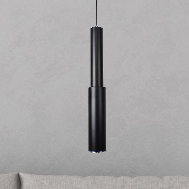 Flute Ceiling Pendant Light Modern Aluminum Single Head White/Black LED Pendant Light for Dining Room in Warm/White Light