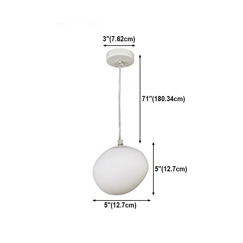 Nordique pavé pavé en verre blanc lampe à la suspension de la salle à manger 1