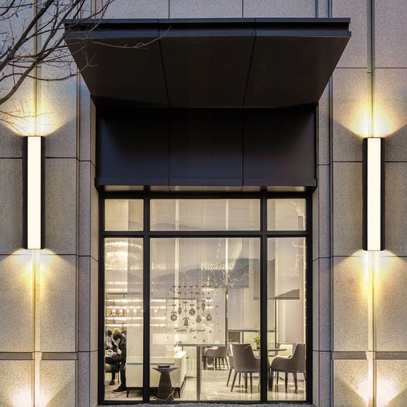 Metal Rectangle Shape Wall Lights Modern Style 2 Light Wall Mount Fixture for Living Room