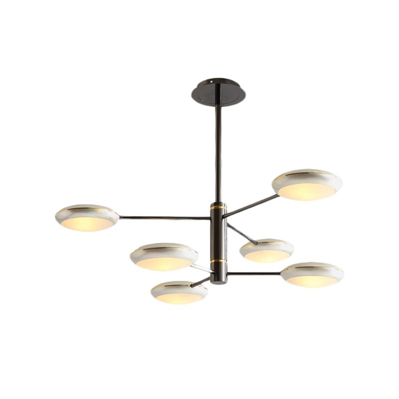 Gold/Black 2-Tier Starburst Chandelier Contemporary 6/8 Lights Metal LED Hanging Ceiling Lamp