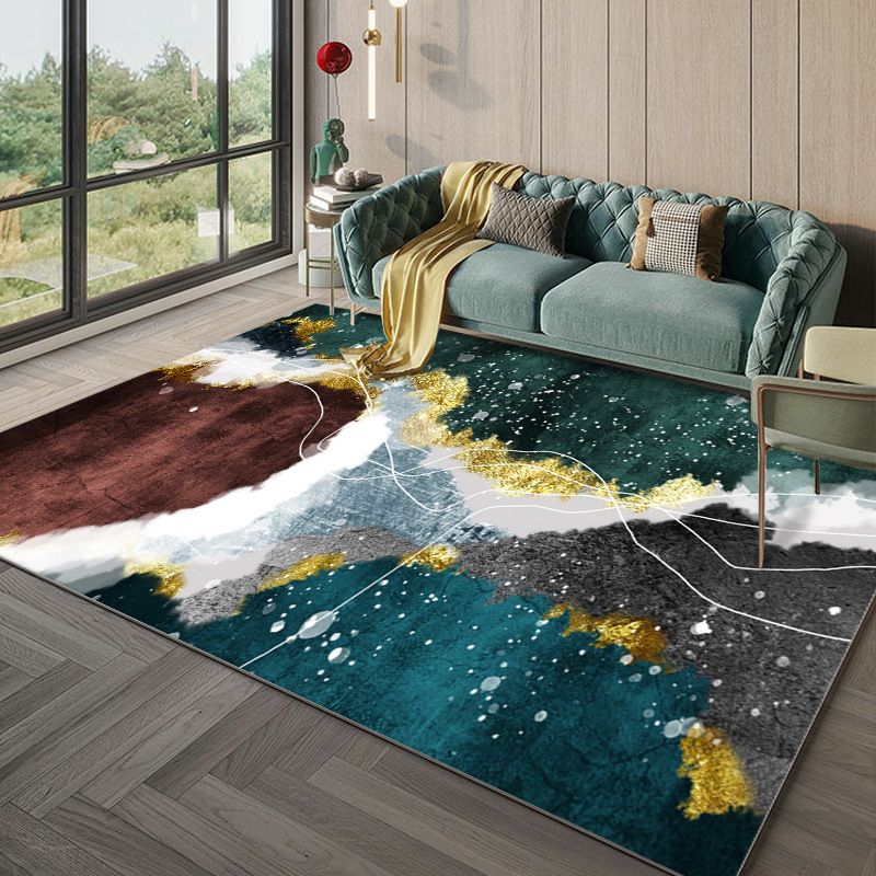 Novelty Area Carpet Stylish Gilt Design Polyester Rug Washable Stain Resistant Area Carpet