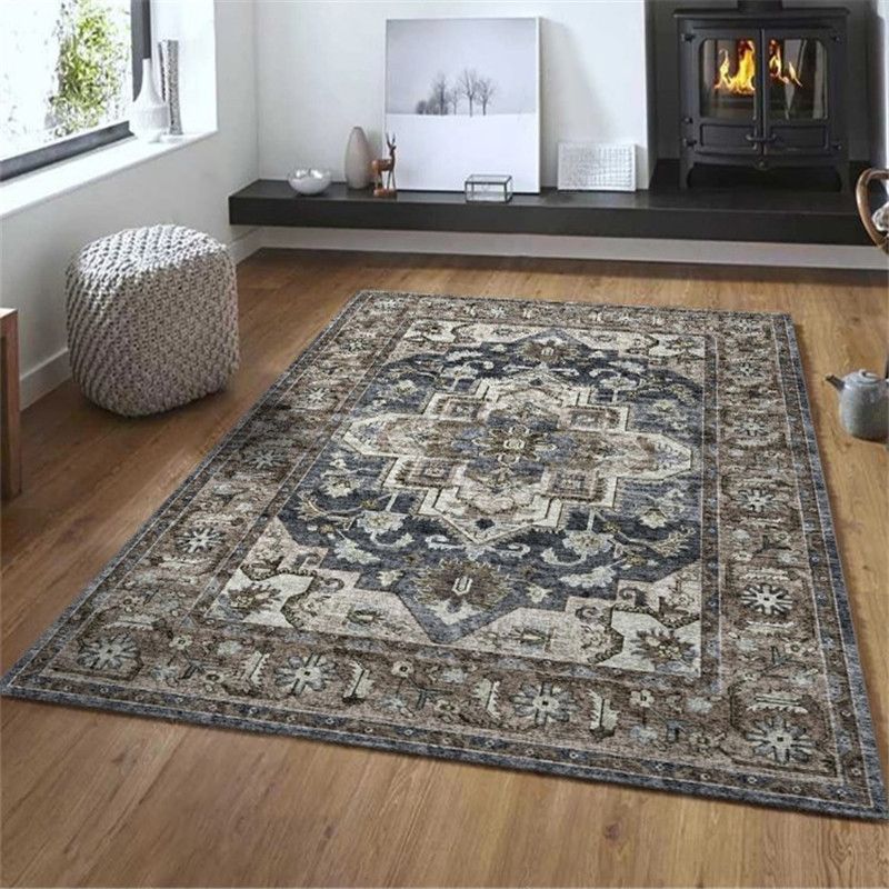 Exotic Geometric Patterned Rug Multicolored Moroccan Rug Polypropylene Stain Resistant Non-Slip Backing Machine Washable Carpet for Room