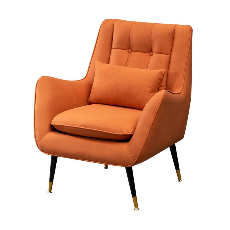 Contemporary 30.7" Wide Barrel Accent Chair with Basic Four Legs for Bedroom