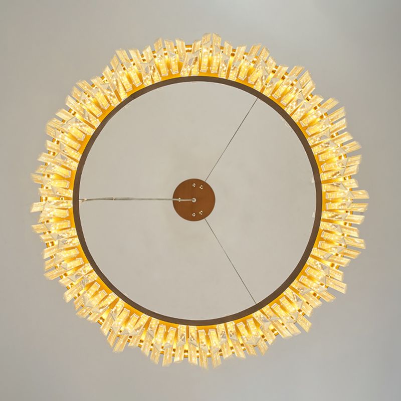 Gold Nordic Modern Lighting Fixtures Crystal Circle Down Lighting Pendant